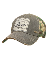 "Ain't Nothing That A Beer Can't Fix" Distressed Trucker Hat