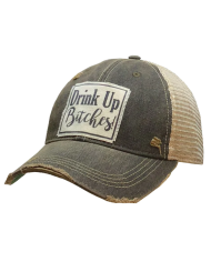 "Drink Up Bitches" Distressed Trucker Hat