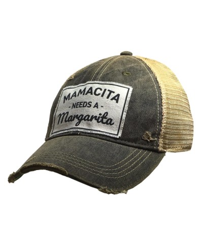 "Mamacita Needs A Margarita" Distressed Trucker Hat