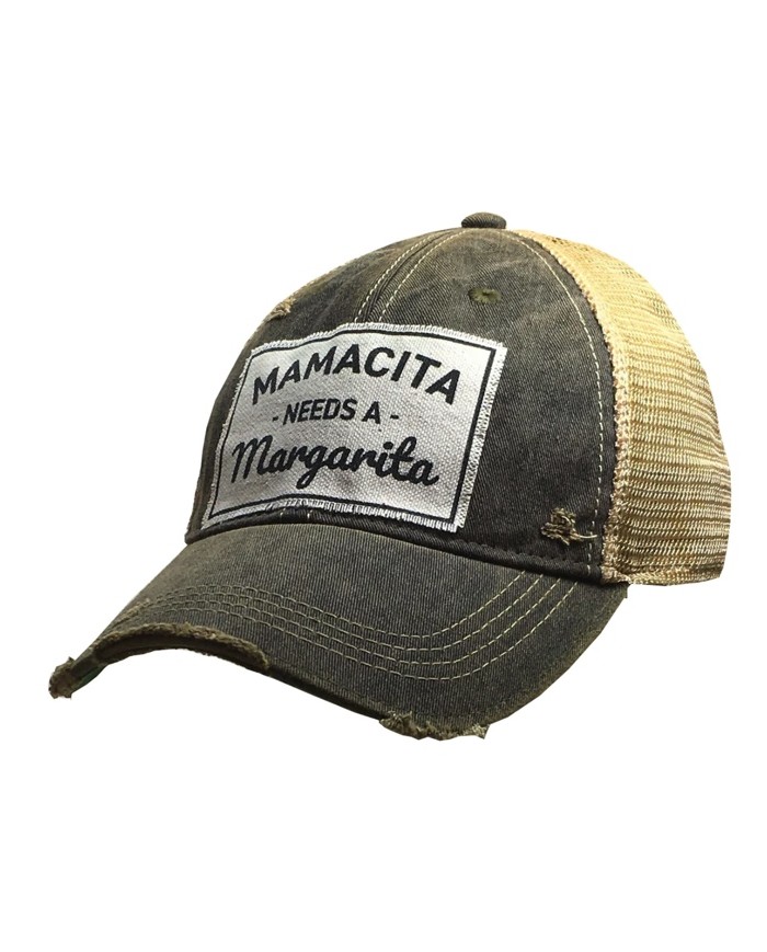 "Mamacita Needs A Margarita" Distressed Trucker Hat