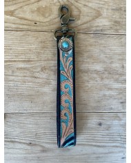 Aqua Feather Keychain