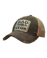 "Bad Moms Club" Distressed Trucker Hat