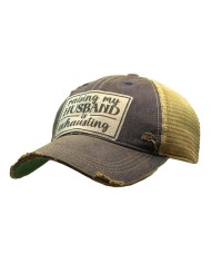 "Raising My Husband Is Exhausting" Distressed Trucker Hat
