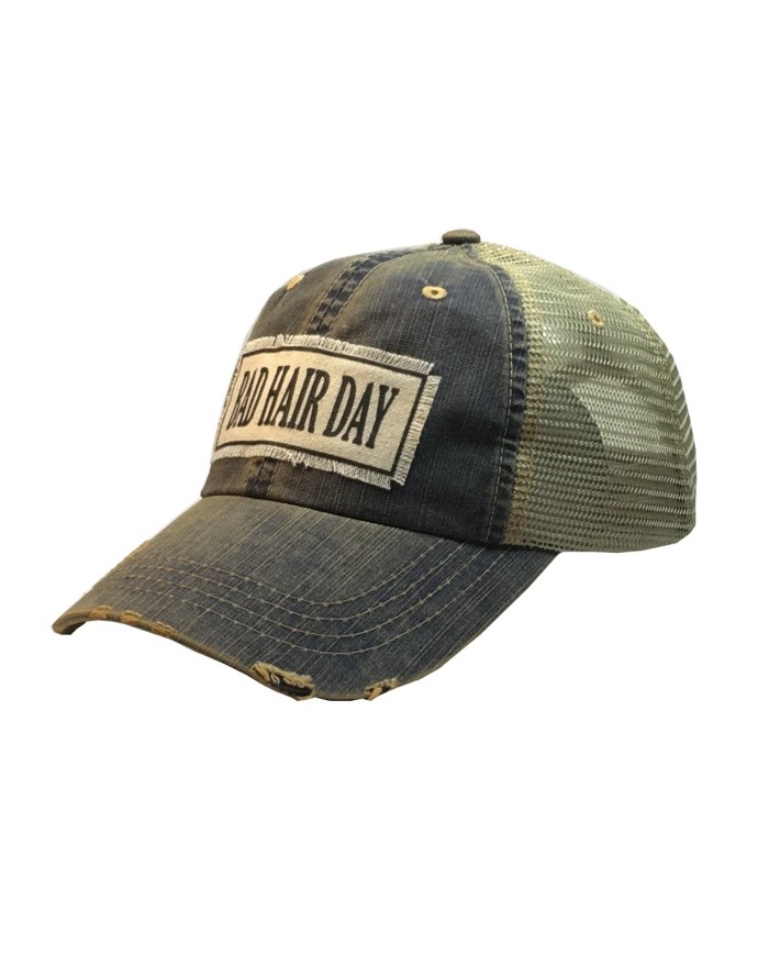 "Bad Hair Day" Distressed Trucker Hat