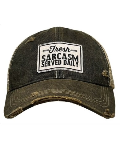 "Fresh Sarcasm Served Daily" Distressed Trucker Hat