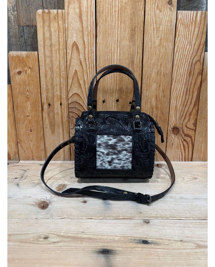 Black Cowhide Mini Speedy Crossbody
