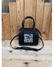 Black Cowhide Mini Speedy Crossbody