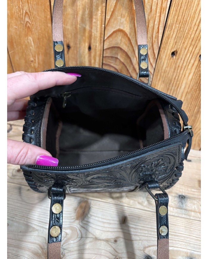 Black Cowhide Mini Speedy Crossbody