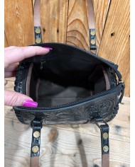 Black Cowhide Mini Speedy Crossbody