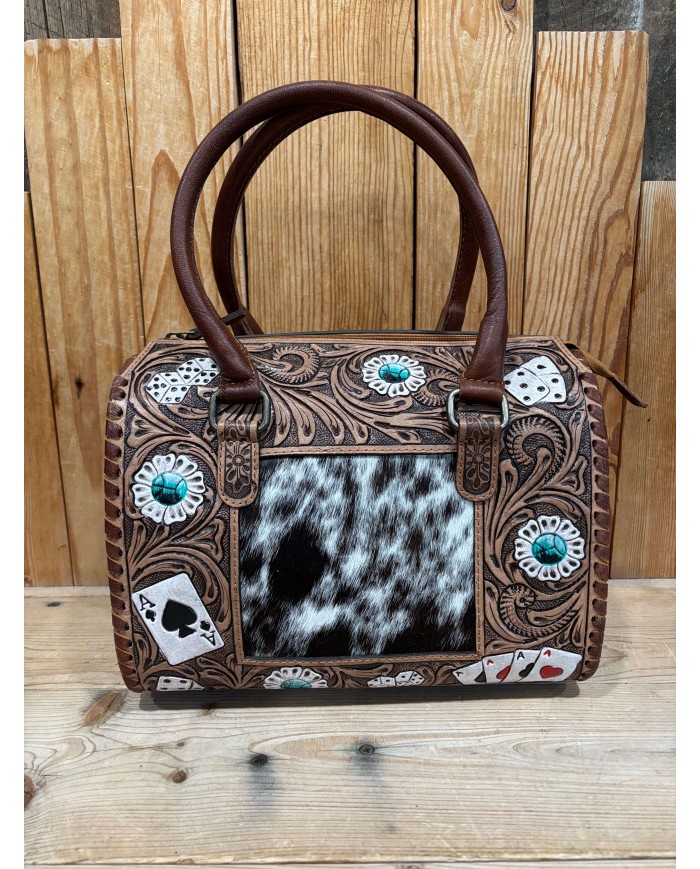 Turquoise Cowhide Aces MEDIUM Speedy Crossbody