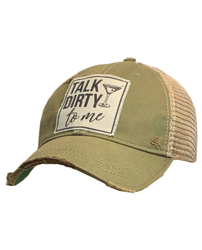 "Talk Dirty To Me" Distressed Trucker Hat