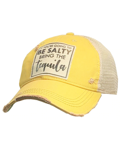 "If You're Going To Be Salty Bring The Tequila" Distressed Trucker Hat