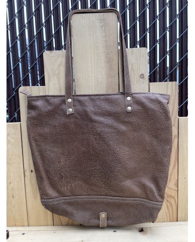 Cocoa Leather & Hairon Bag
