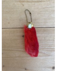 Red Rabbit Foot Keychain