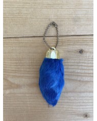 Blue Rabbit Foot Keychain