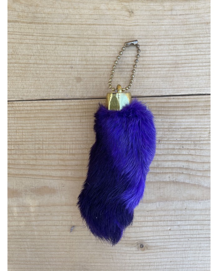 Purple Rabbit Foot Keychain