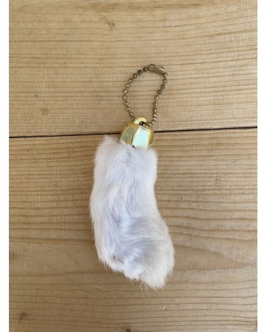 White Rabbit Foot Keychain