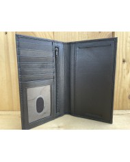 Steer Bi-fold Tall Black Wallet