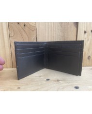 Ostrich Black Wallet W/ Center Flap