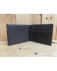 Goat Skin Bi-fold Black Wallet