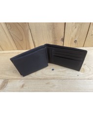 Goat Skin Bi-fold Black Wallet