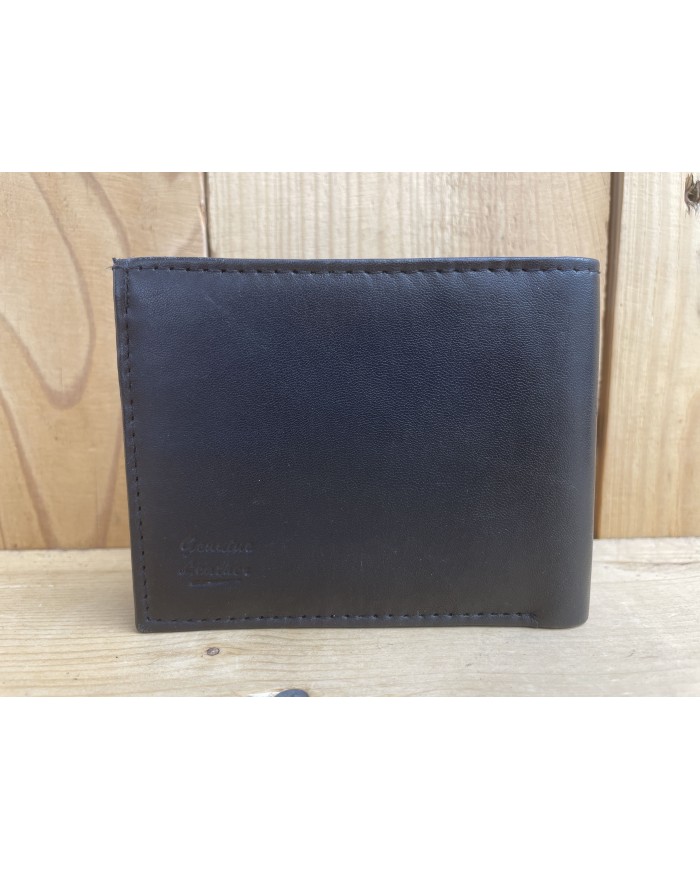 Lamb Skin Bi-fold Black Wallet