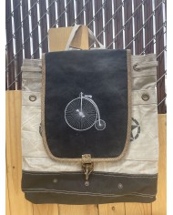 Cycle & Star Print Backpack