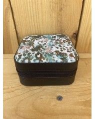 Teal Cowhide Mini Jewelry Box