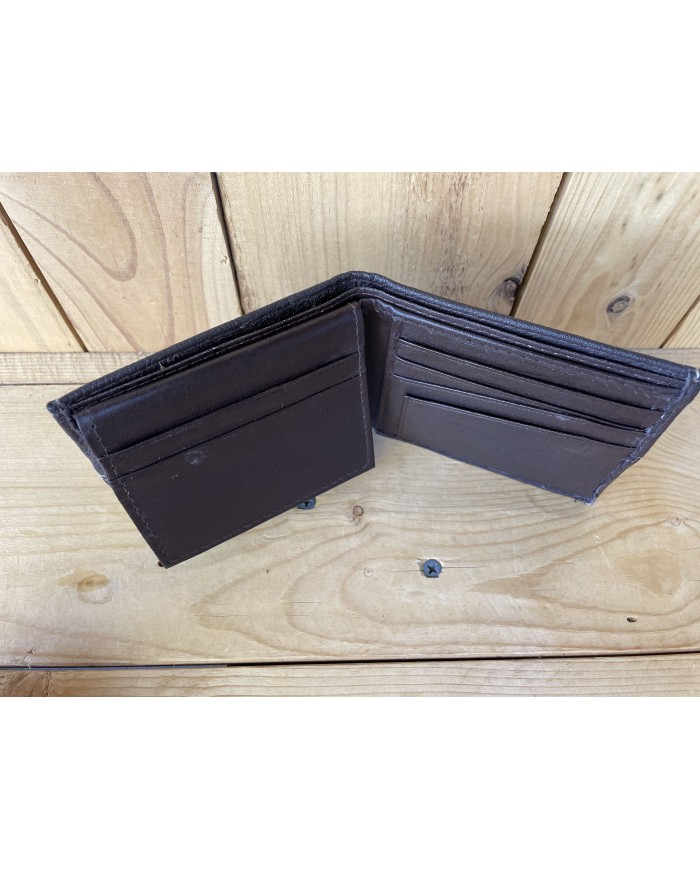 Embossed Brown BI-fold Wallet