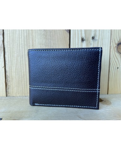 Pin Stitch Brown Wallet