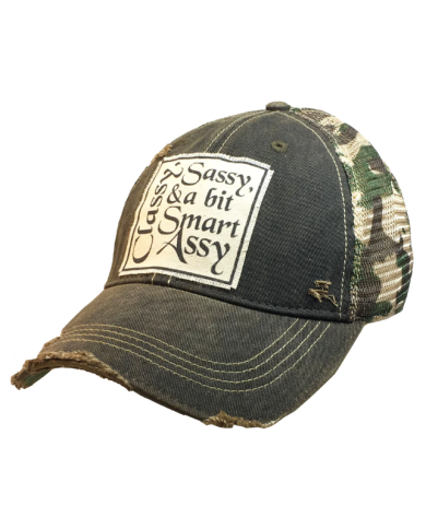 "Classy Sassy & A Bit Smart Assy" Distressed Trucker Hat